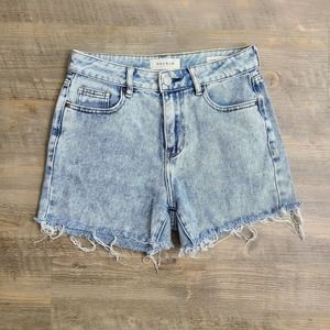 Pacsun MOM Acid Wash Raw Hem Denim Jeans Shorts Size 25